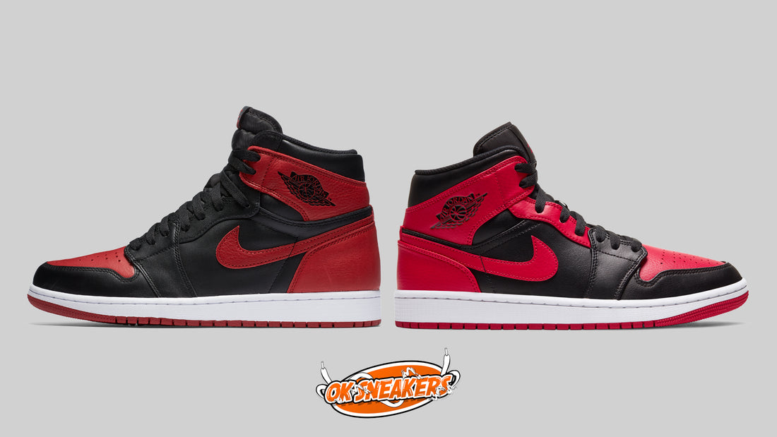 Care este diferenta dintre Air Jordan 1 Mid si Air Jordan 1 High?