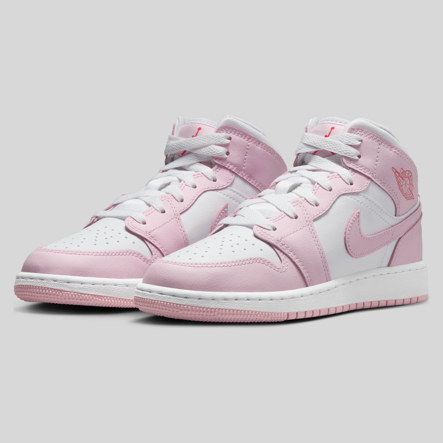 Air Jordan 1 Mid Pink Foam Fire Red (GS)