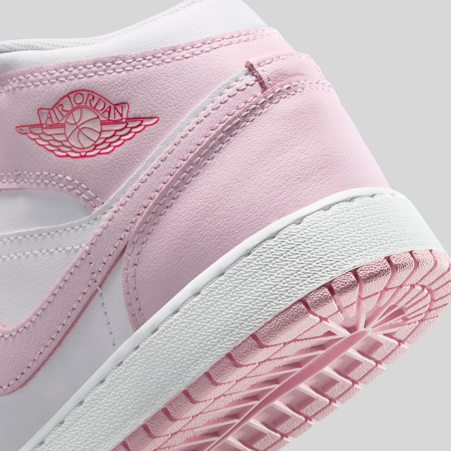 Air Jordan 1 Mid Pink Foam Fire Red (GS)