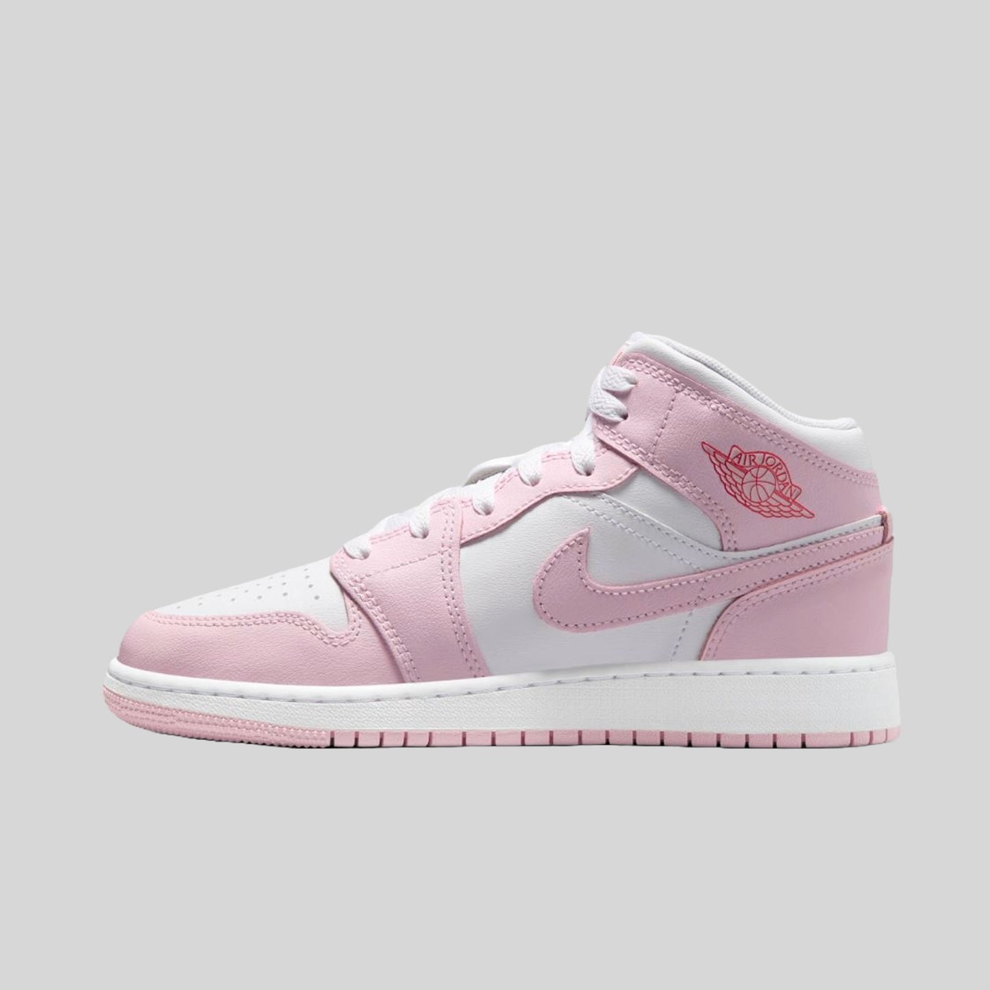 Air Jordan 1 Mid Pink Foam Fire Red (GS)