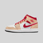 Air Jordan 1 Mid Light Curry Cardinal (GS)