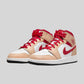 Air Jordan 1 Mid Light Curry Cardinal (GS)