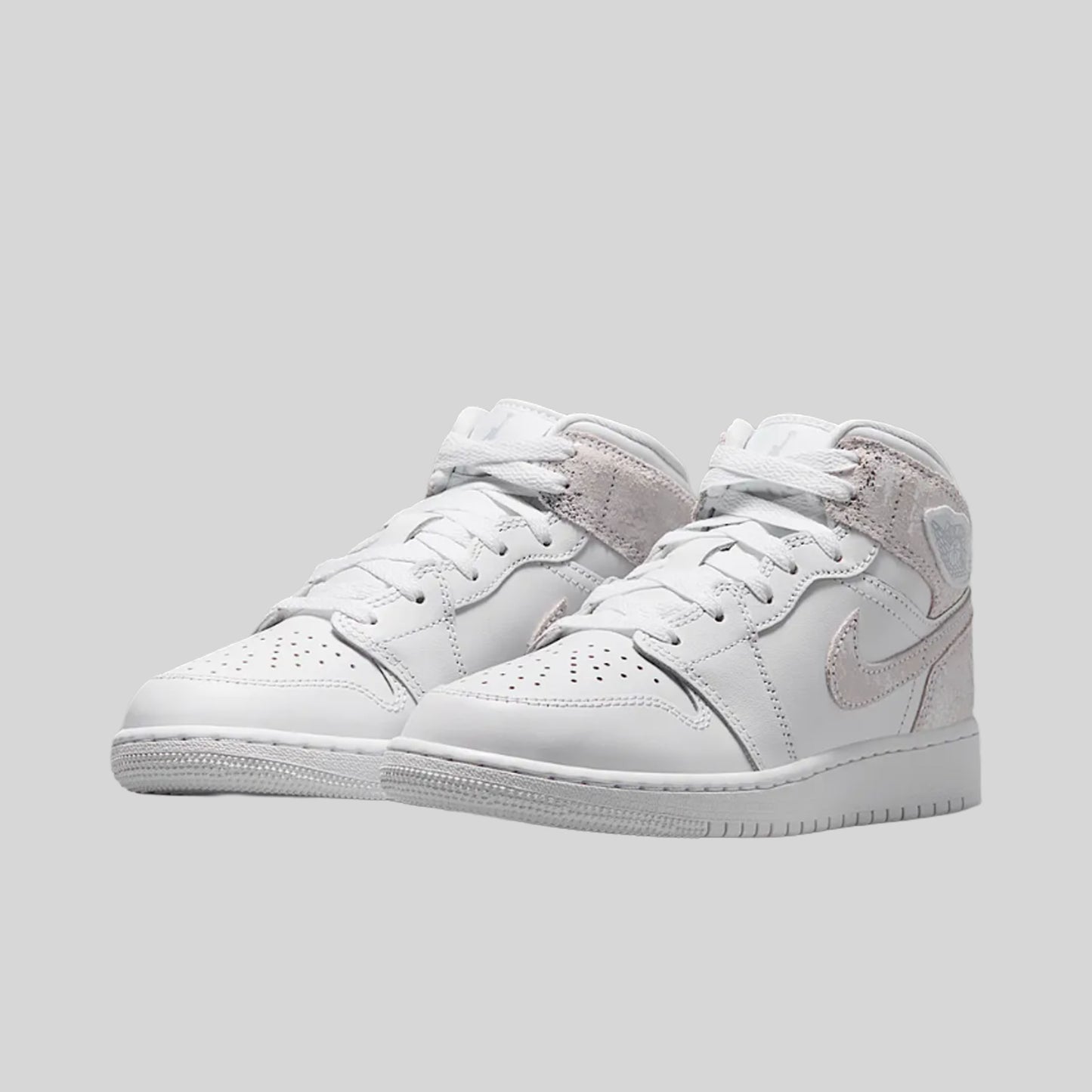 Air Jordan 1 Mid SE Distressed White Field Silver (GS)