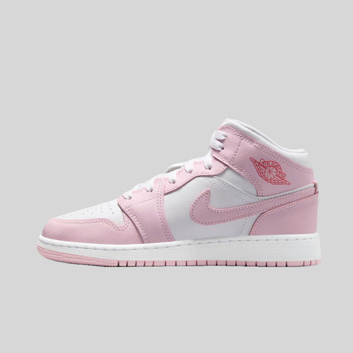 Air Jordan 1 Mid Pink Foam Fire Red (GS)