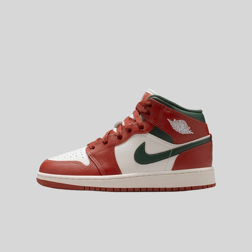 Air Jordan 1 Mid Redstone Midnight Green (GS)